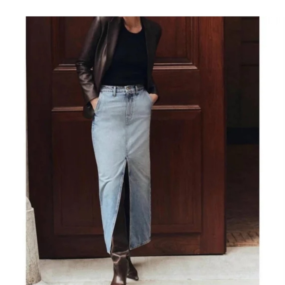 10 Crosby Derek Lam High Rise Light Blue Denim Skirt